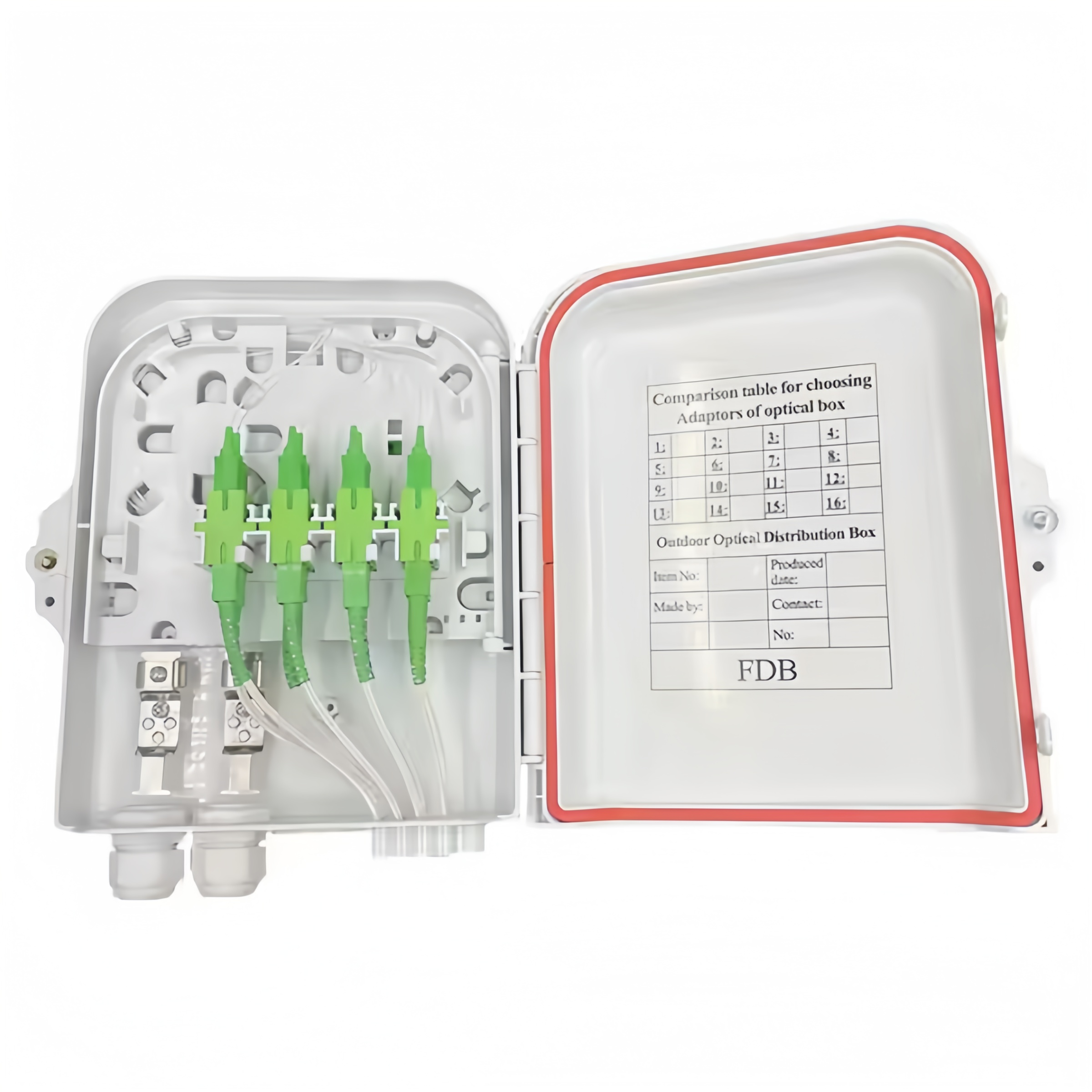 8 Core Fiber Optical Distribution FAT Box Nap Caja Box With Splitter 1x8
