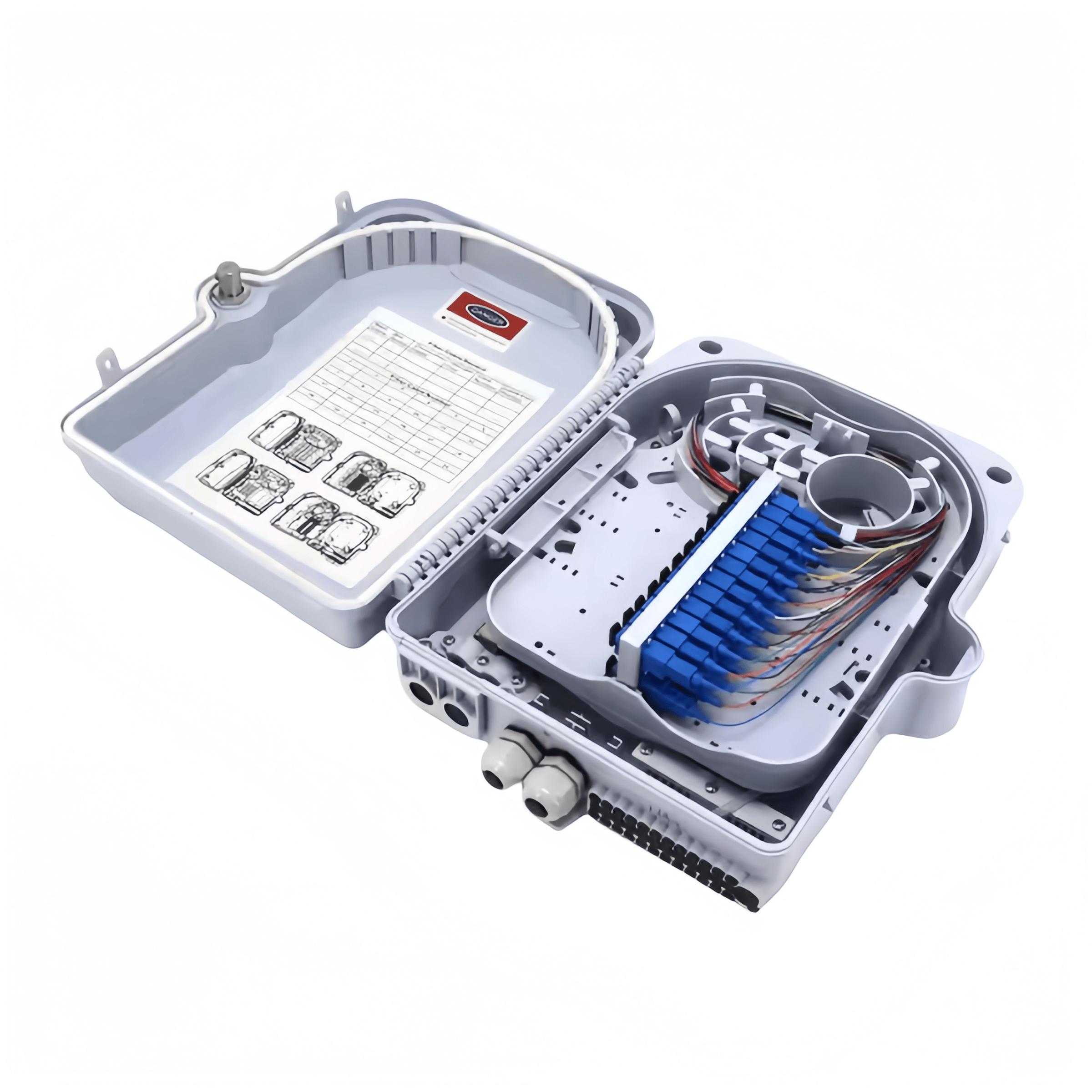 IP65 24 core mid span white color custom fiber splitter box